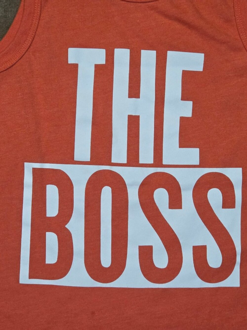 Kids Place Sport "The Boss" Orange Tank Top Sz Med 7/8 - Picture 5 of 9